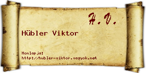 Hübler Viktor névjegykártya