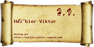 Hübler Viktor névjegykártya